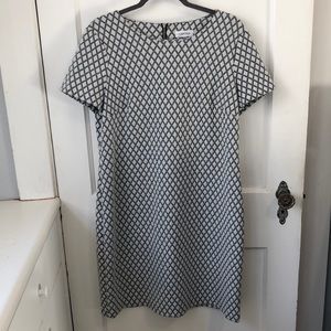Calvin Klein Short Sleeve Quilted Sheath Dress